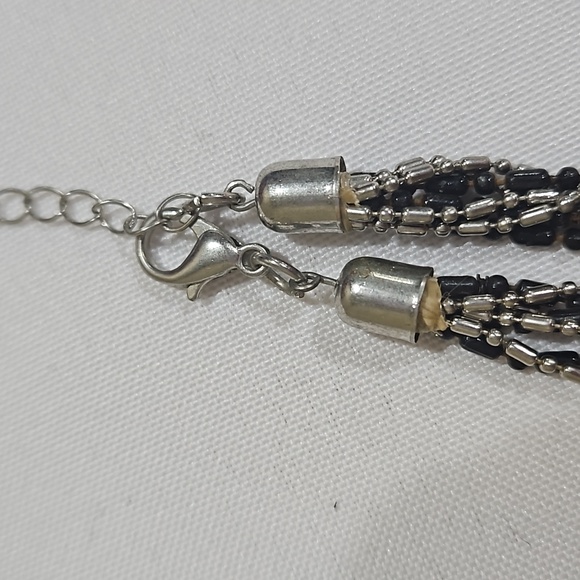 Black and Silver Chain Necklace, OS - Picture 5 of 6